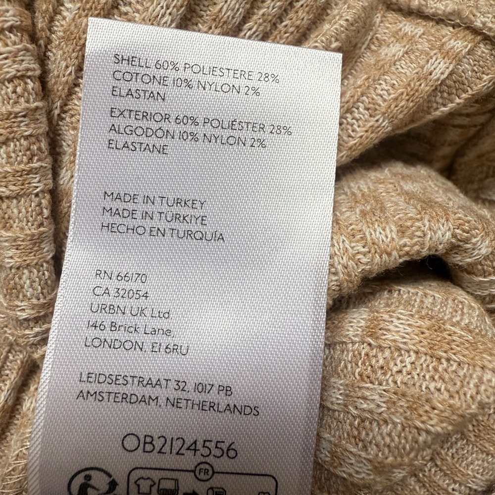 Urban Outfitters Rosie Ribbed Flare Pants Cream Womens Size XL - Picture 8 of 9